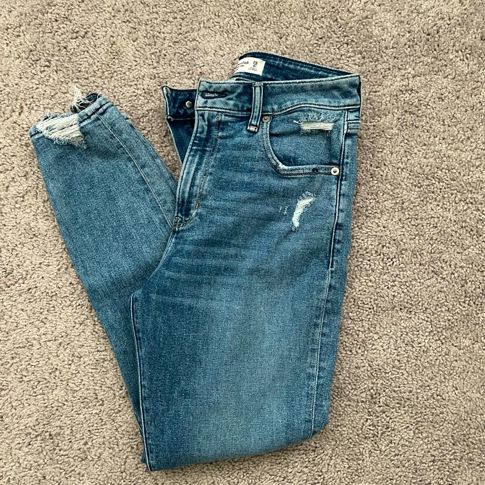 A&F High Rise Skinny Ankle Jeans (Curve Love)